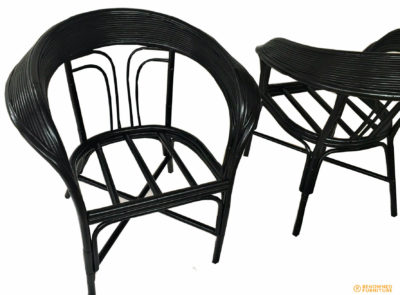 Restored collar back cane chairs